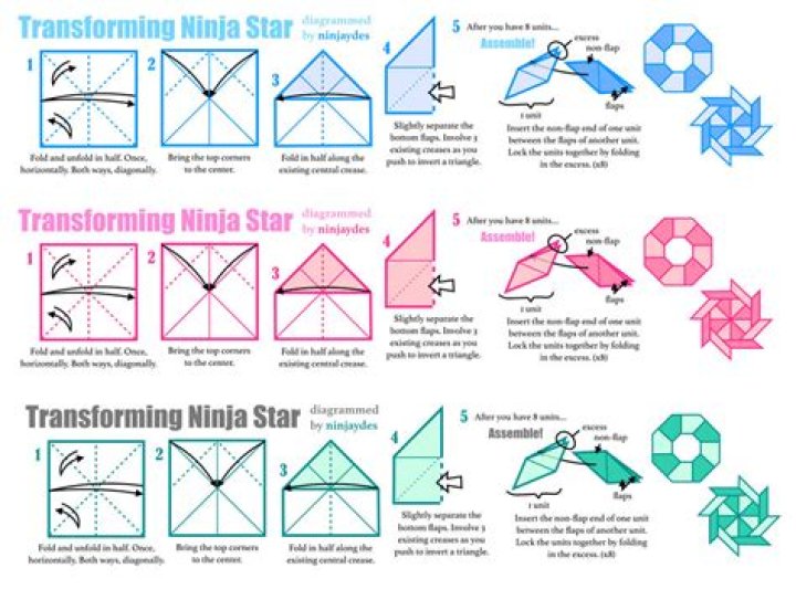 How do you make an easy transforming ninja star?