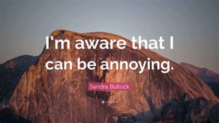 Sandra Bullock: “I’m aware that I can be annoying.”